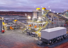A large plant with equipment for rock processing